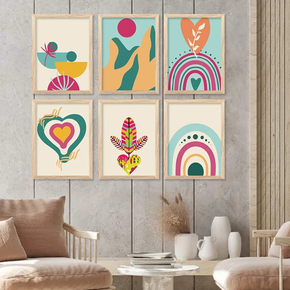 Kotart Premium Digital Madhubani Art Paintings with Frame wall Painting Pack of 6