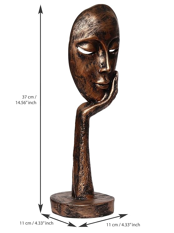 Ecraftindia Rustic Look Thinking Lady Face Handcrafted Polyresin Showpiece