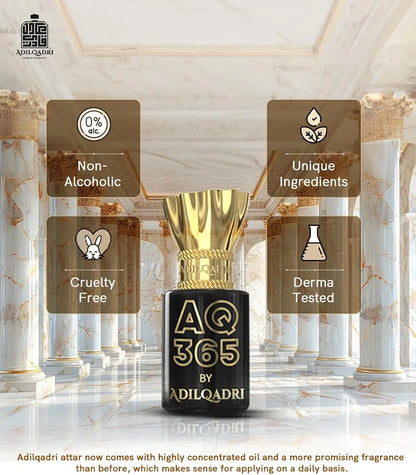 Adilqadri Aq 365 Attar for Men & Women with Citrus, Jasmine & Amber Long Lasting, Fresh air Fragrance