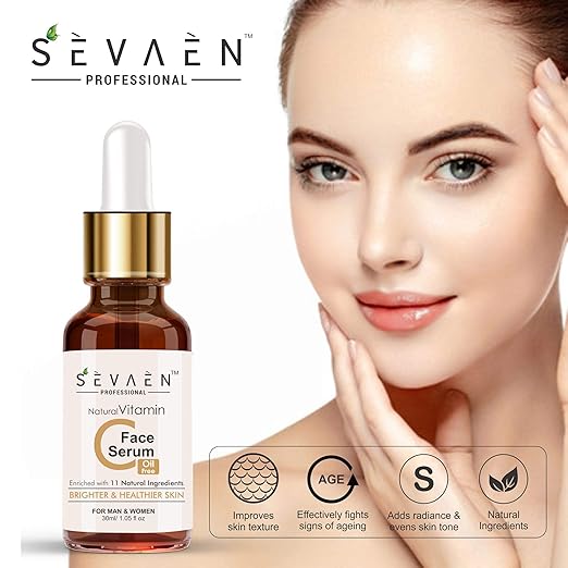 Sevaen Vitamin C Serum for Face Enrich with 11 natural ingredients Herbal - 30 ml