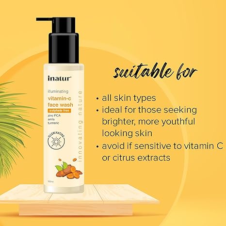 inatur Vitamin C Face Wash Cleanse Hydrate Glow - 100 ml