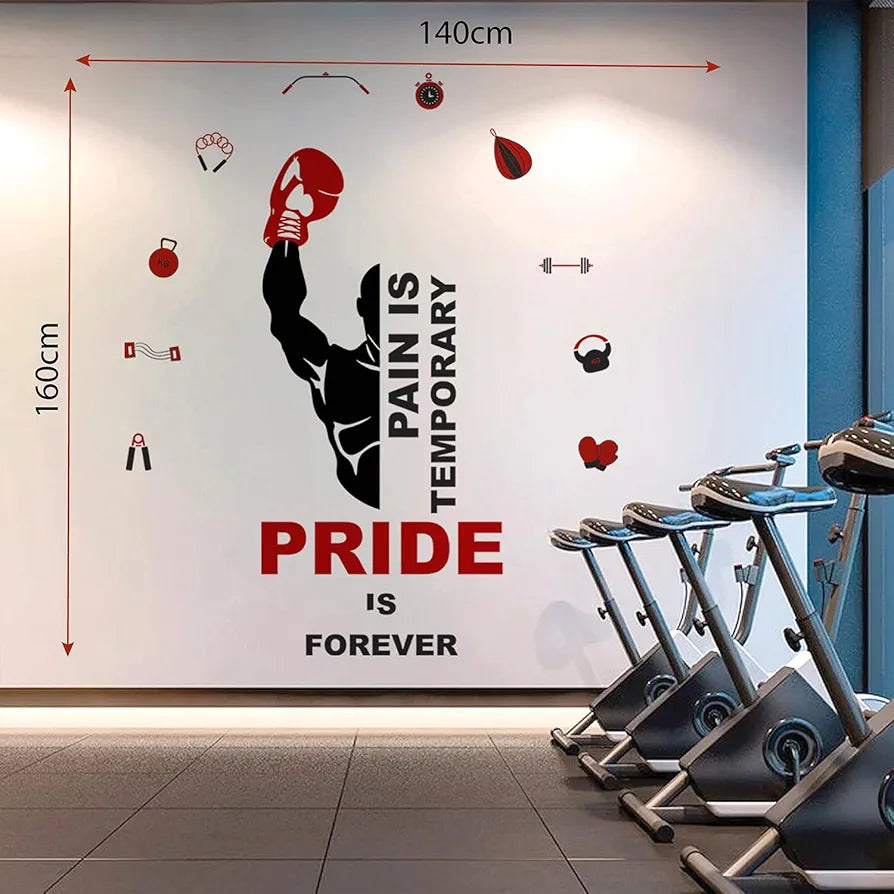 StickMe Gym Fitness Bodybuilding Office Sports Workout Boxing Inspiration Quotes Wall Sticker Decal Large - 160 x 140 cm