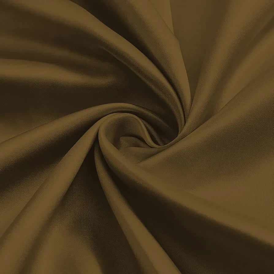 Divine Casa Premium Micro Satin Semi Blackout Door Curtains Solid Design Size 7 Feet Elegant Look & Light Control Colour Golden Brown (Pack of 2)