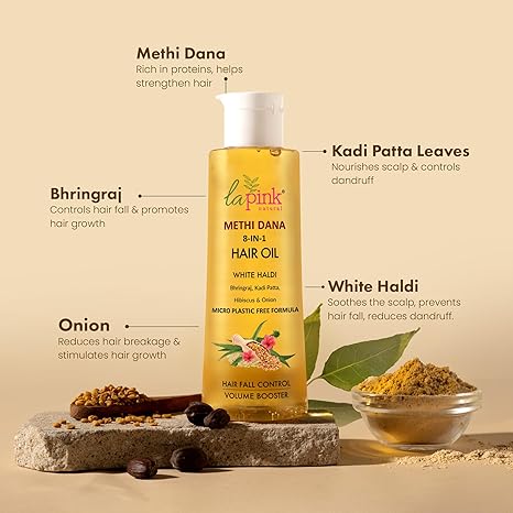 La Pink Methi Dana Fenugreek Seeds 8-in-1 Hair Growth Oil - 150 ml