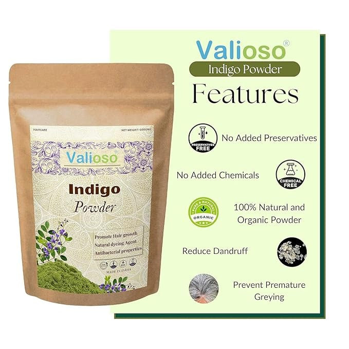 Valioso Pure Indigo Powder For Natural Hair Color - 100 gms