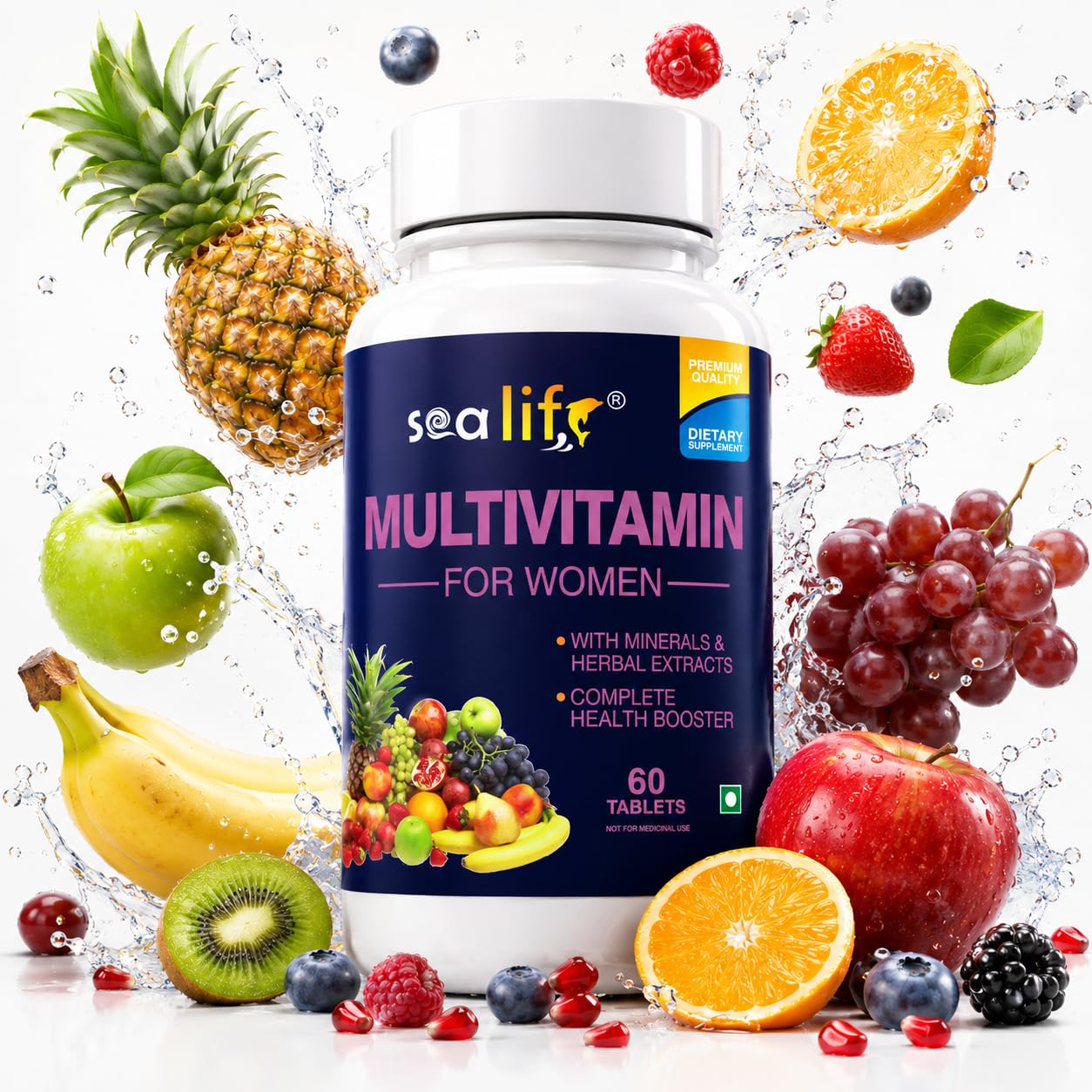 Sea Life Multivitamin For Women Complete Health Booster Vital Vitamins & Minerals with Herbal Extracts For Daily Health & Immunity (Pack of-1)