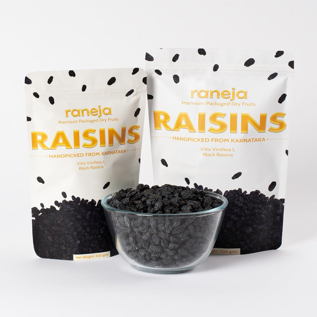 Raneja Premium Afghani Seedless Black Raisins | High in Antioxidant Kali Kishmish/Kismis Dry Fruits, Healthy Snacks | Rich in Fiber & Potassium | Naturally Sweet & Tasty