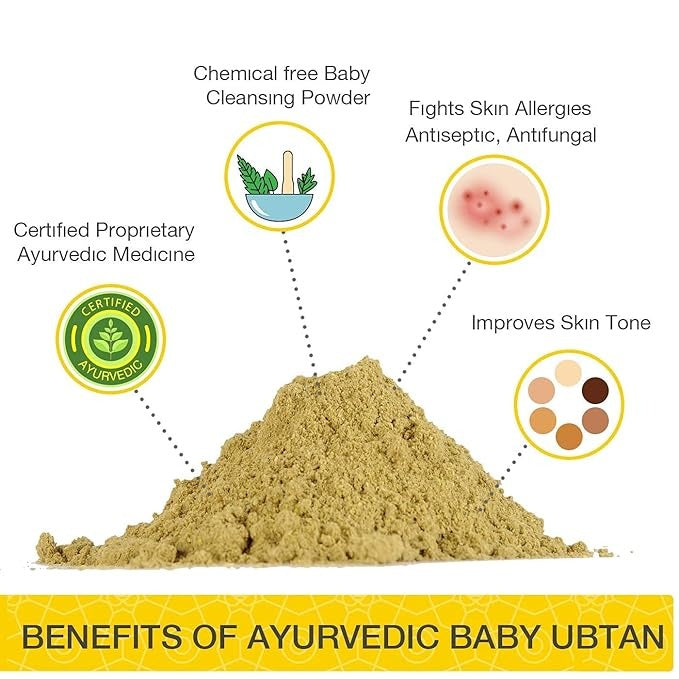 Omved Shishu Baby Ubtan - Ayurvedic Cleansing Bath Powder - 100 gms
