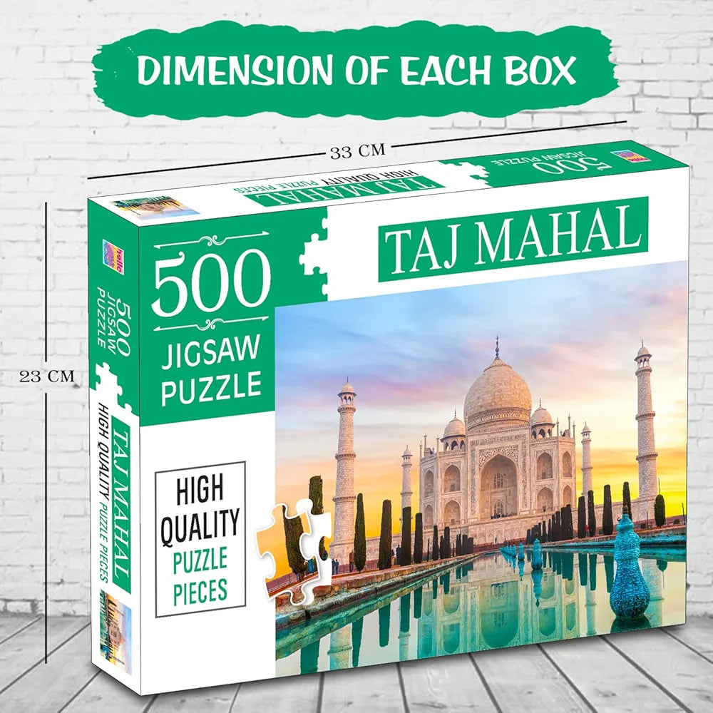 Hello Friend Taj Mahal 500-Piece Jigsaw Puzzles For Kids And Childrens Realistic Illustration Brain Booster Gifts, Fun And Creative Game - Ages 9+