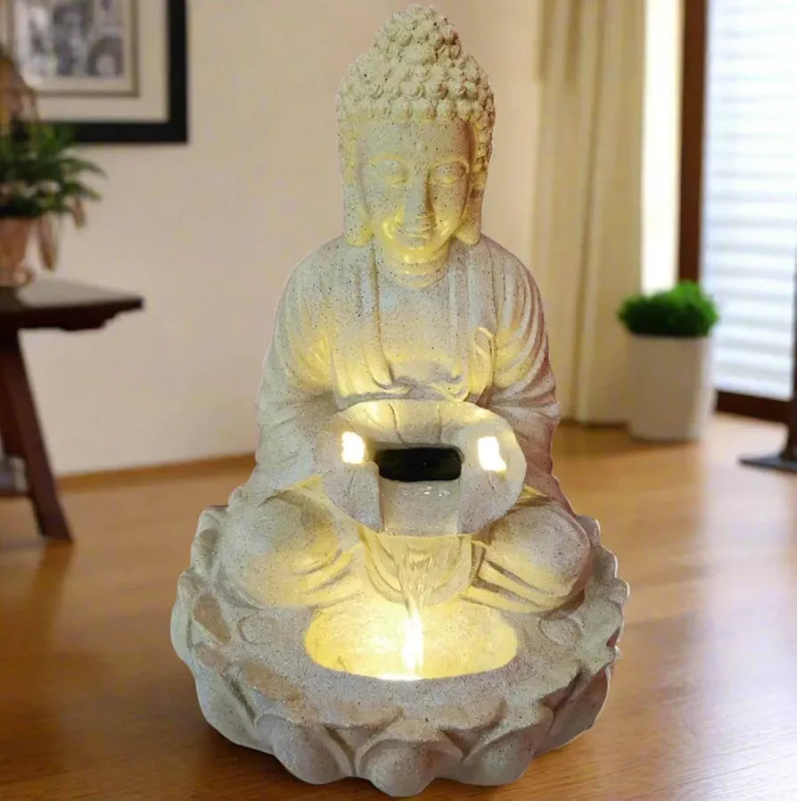 Alila Meditating Buddha Statue Water Fountain for Home Living Room Decor 21inches/53cm