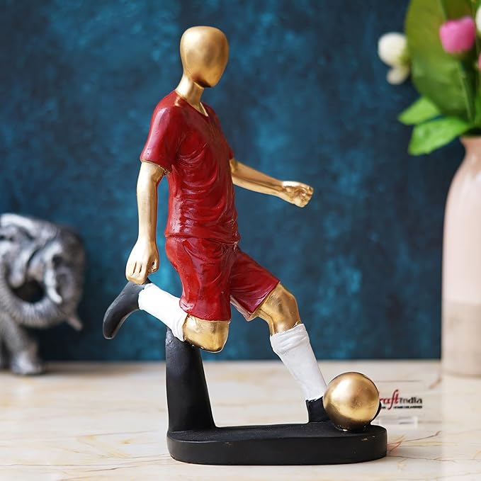 Ecraftindia Football Player Statue Decorative Showpiece