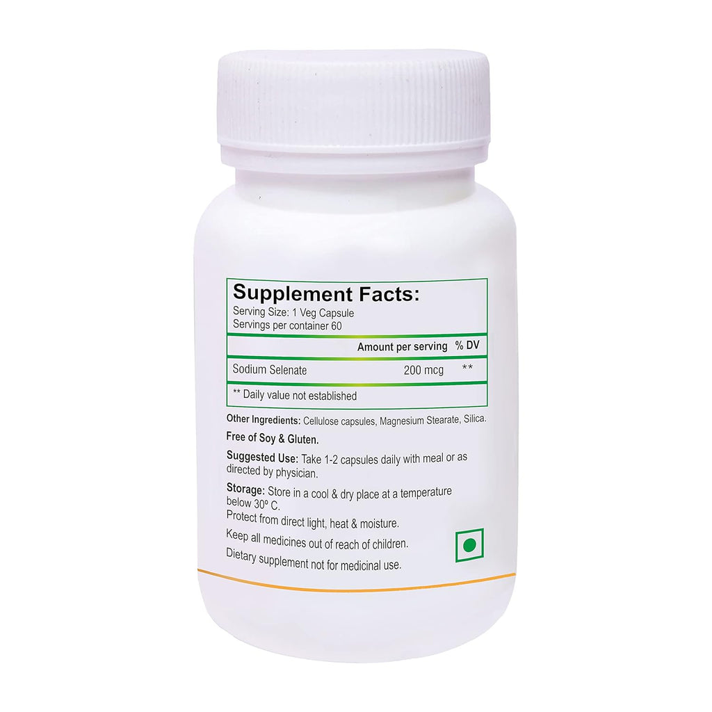 Biotrex Nutraceuticals Selenium 200 (mcg) for Immune System, Thyroid, Prostate and Heart Health | 60 Vegetarian Capsules