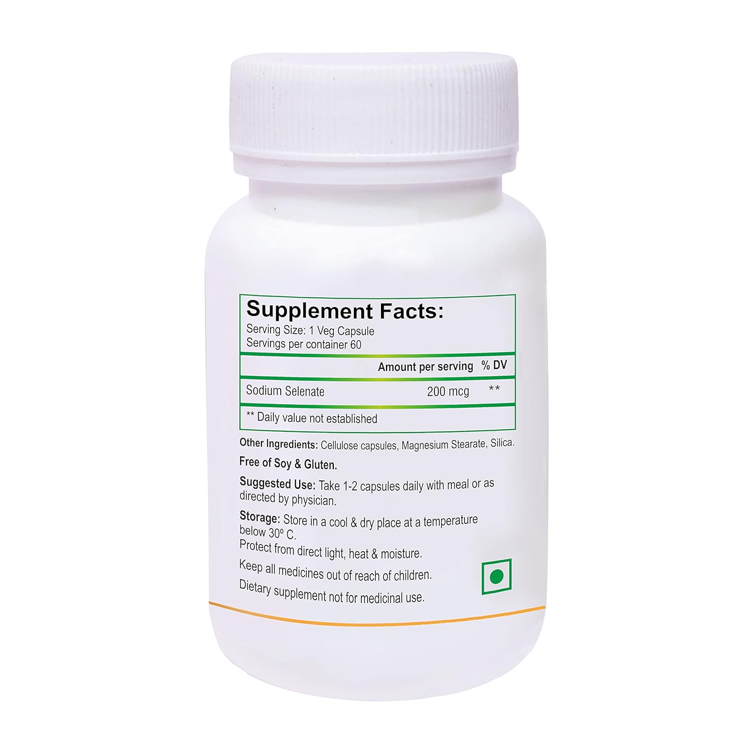 Biotrex Nutraceuticals Selenium 200 (mcg) for Immune System, Thyroid, Prostate and Heart Health | 60 Vegetarian Capsules