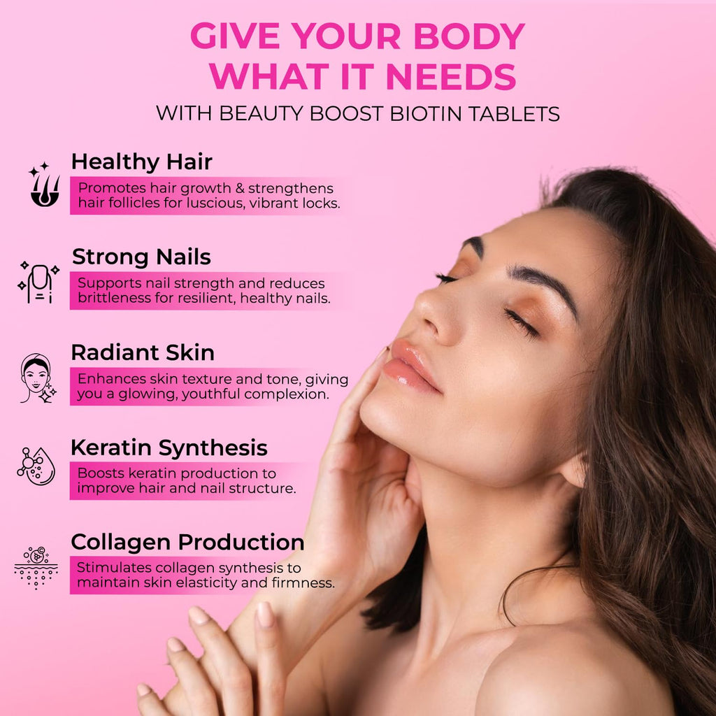 The Body Reserve Biotin 10000mcg 120 Veg Tabs, Biotin Tablets For Hair, Skin & Nails, Hair Vitamins biotin Supplement For Men & Women 4 Monthâ€™s Supply Pack