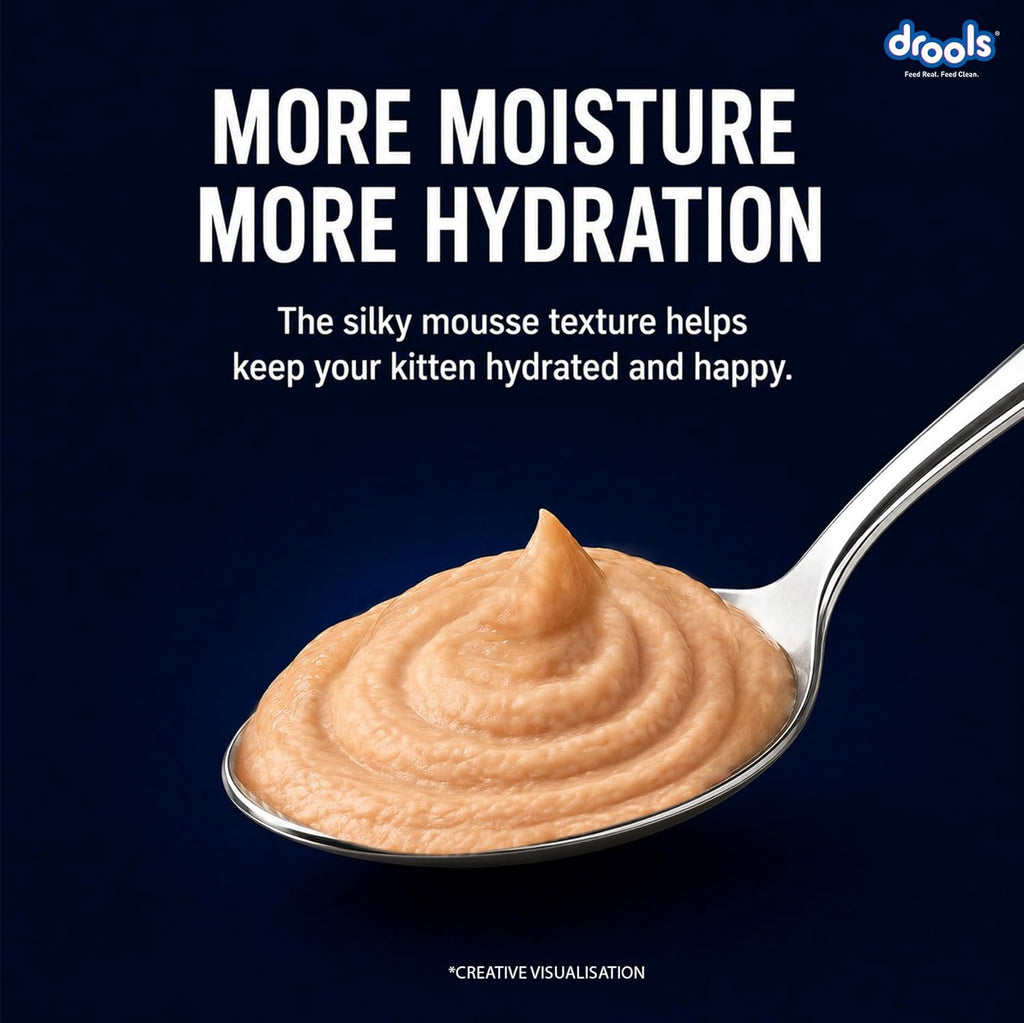 Drools Adult Cat Wet Mousse 80g Pack of 5, 400g | Tuna Flavour | Rich in Protein | Promotes Hydration & Easy to Digest | No Artificial Flavours | Packed with Essential Vitamins & Antioxidants