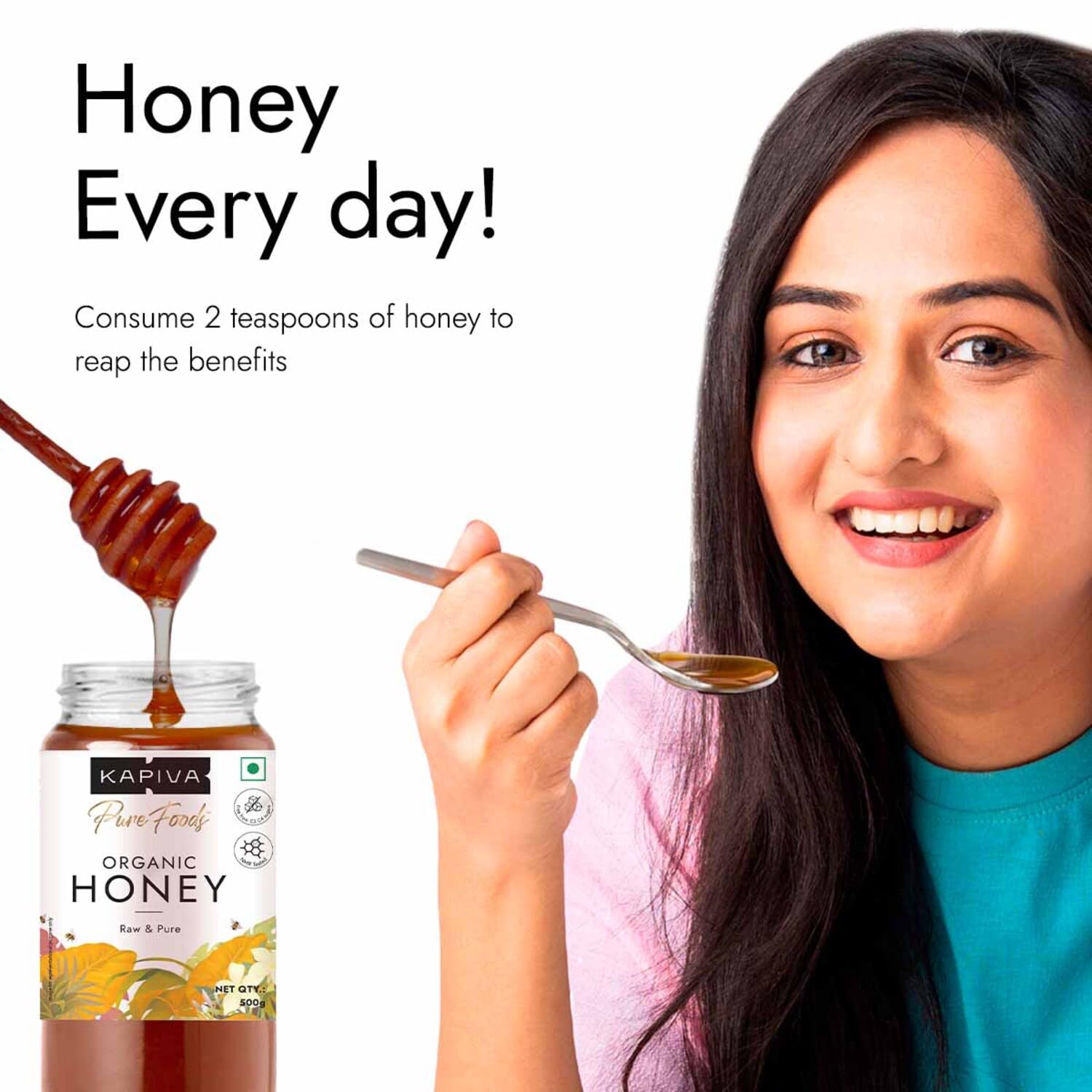 Kapiva Organic Honey 250g | 100% Natural & Organic | Strengthens Immunity & Aids Digestion