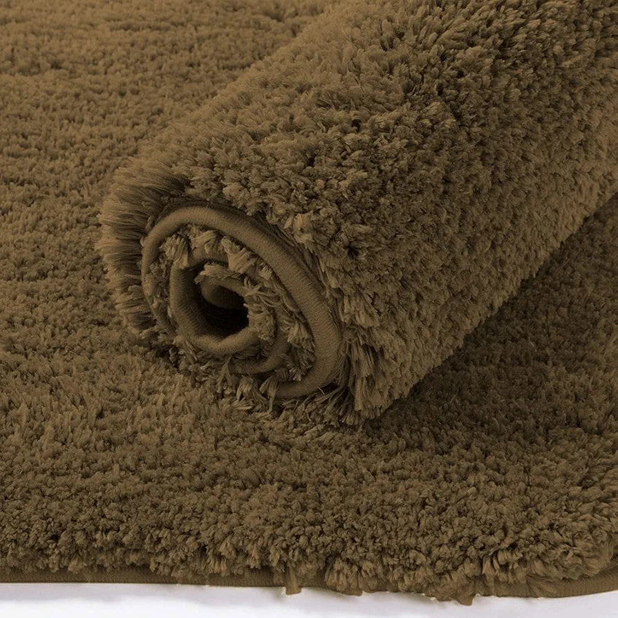Luxe Home International Microfibre Rectangular Bath Mat Super Soft Anti Skid Newman Mats For Bathroom Colour Coffee