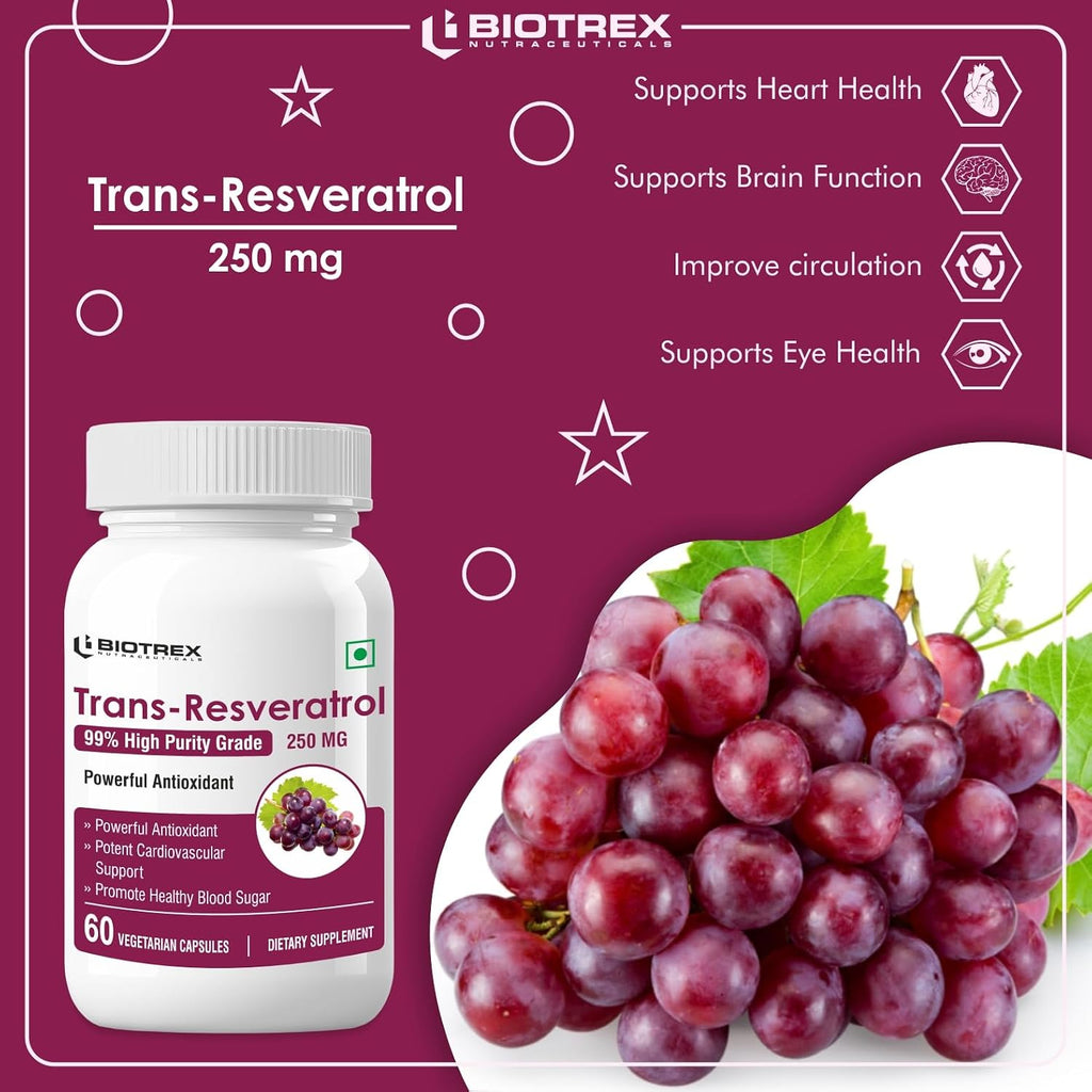 Biotrex Nutraceuticals Resveratrol 250mg - 60 Capsule