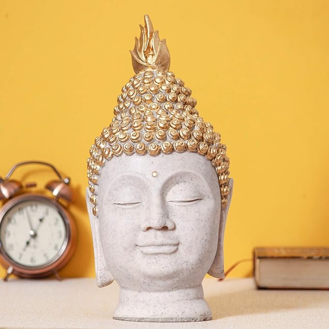 Ecraftindia Decorative Buddha Head Polyresin Showpiece