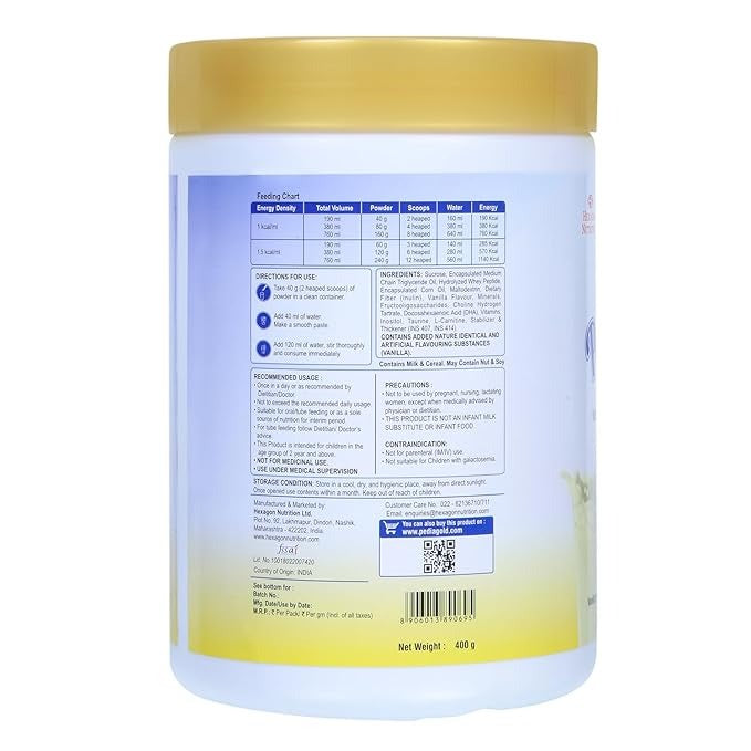 Pediagold Plus- Peptide Diet for Children Vanilla Flavour - 400 gms