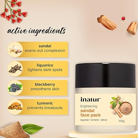 Inatur Sandal Face Pack Control Blemishes Pigmentation - 100 gms