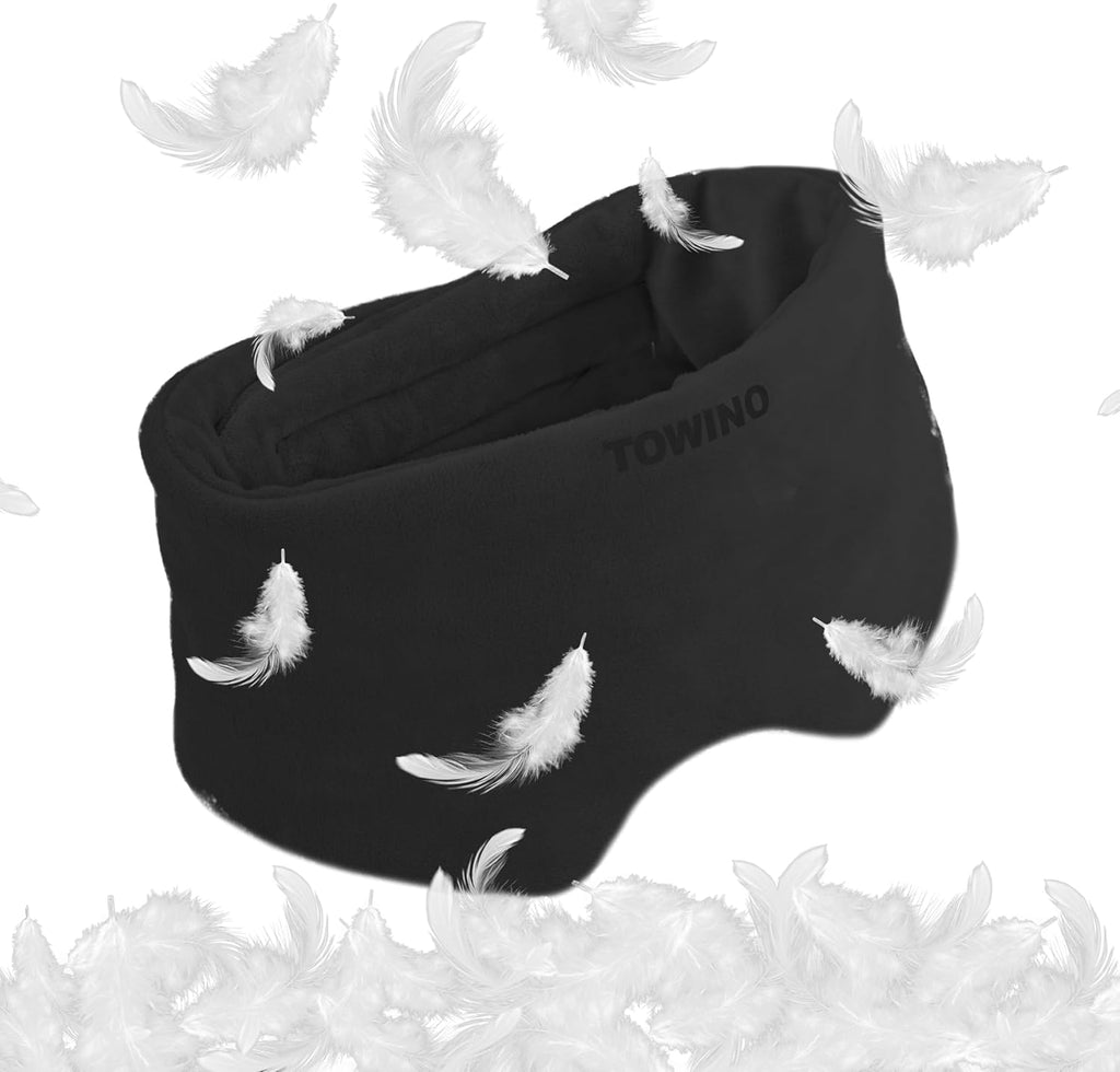 TOWINO® Eye Mask for Sleeping Super Soft & Smooth And Fully Adjustable To All Size Heads - Super Soft & Comfortable for Women and Men, Blindfold for Travelling, Night Sleeping,Nap Suitable for All Family Members Made In India (Black)
