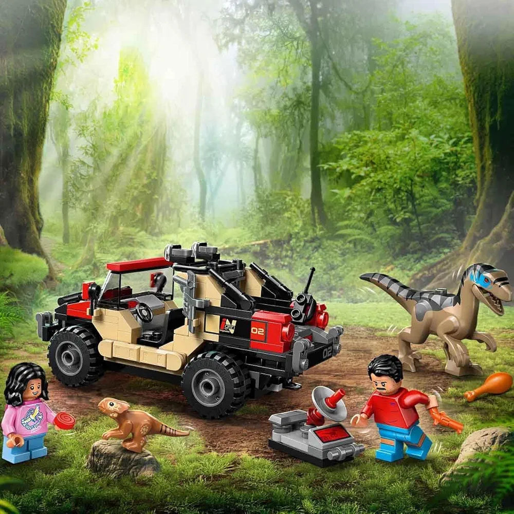 Lego Jurassic World Raptor Off-Road Escape Velociraptor Toy Dinosaur 76972 Building Blocks Toys for 6+ Gift for Boys and Girls
