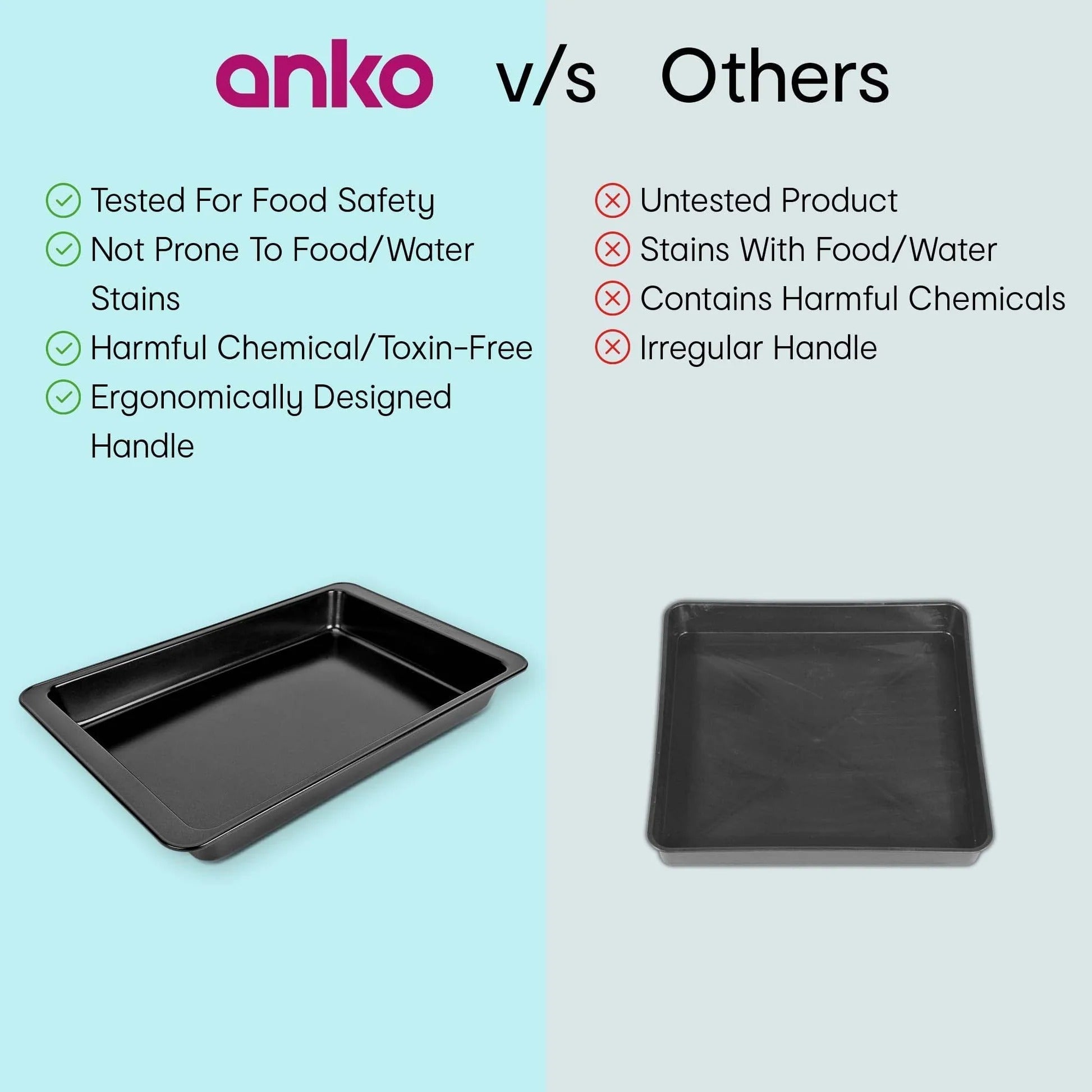Anko Glazed Rectangular Stoneware Baking Tray with Handles Oven Microwave Dishwasher Freezer Safe