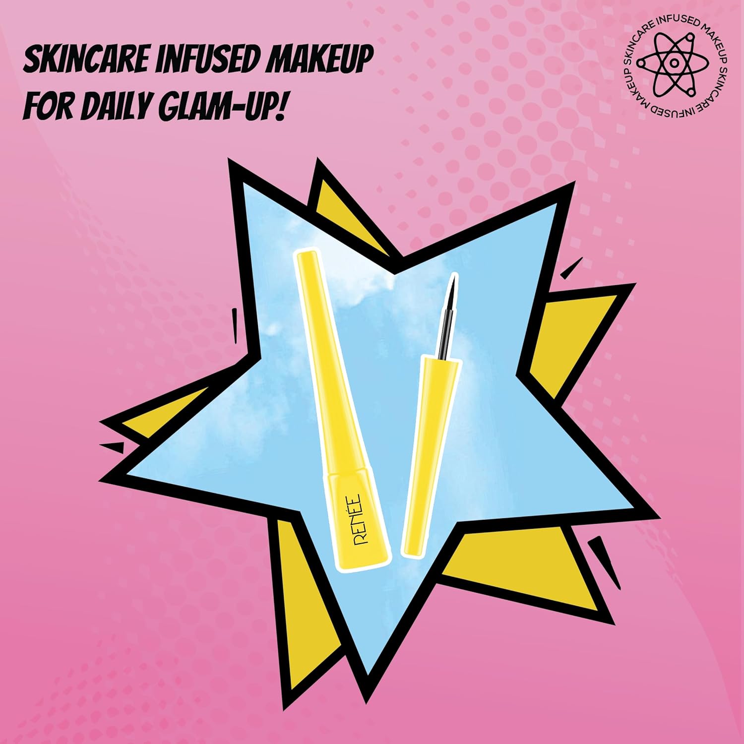 RENEE Everyday Eyeliner, Smudge-Proof & Water Resistant, One Stroke Application, Quick Dry Formula with Intense Black Pigment, Enriched with Castor Oil, Cruelty-Free Skincare Infused Makeup, 3.5 Ml, 1 Count