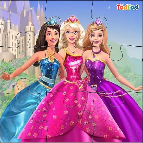 TodFod Wooden Jigsaw Puzzles Toy for Kids & Children Disney Barbie Girls 54 Pieces 6 in 1 Jigsaw Puzzles