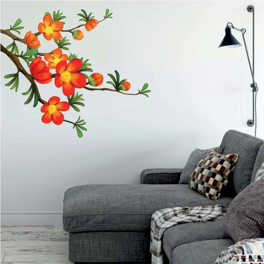 AH Decals Floral Branch with Realistic Flowers PVC Vinyl Wall Sticker Floral_01