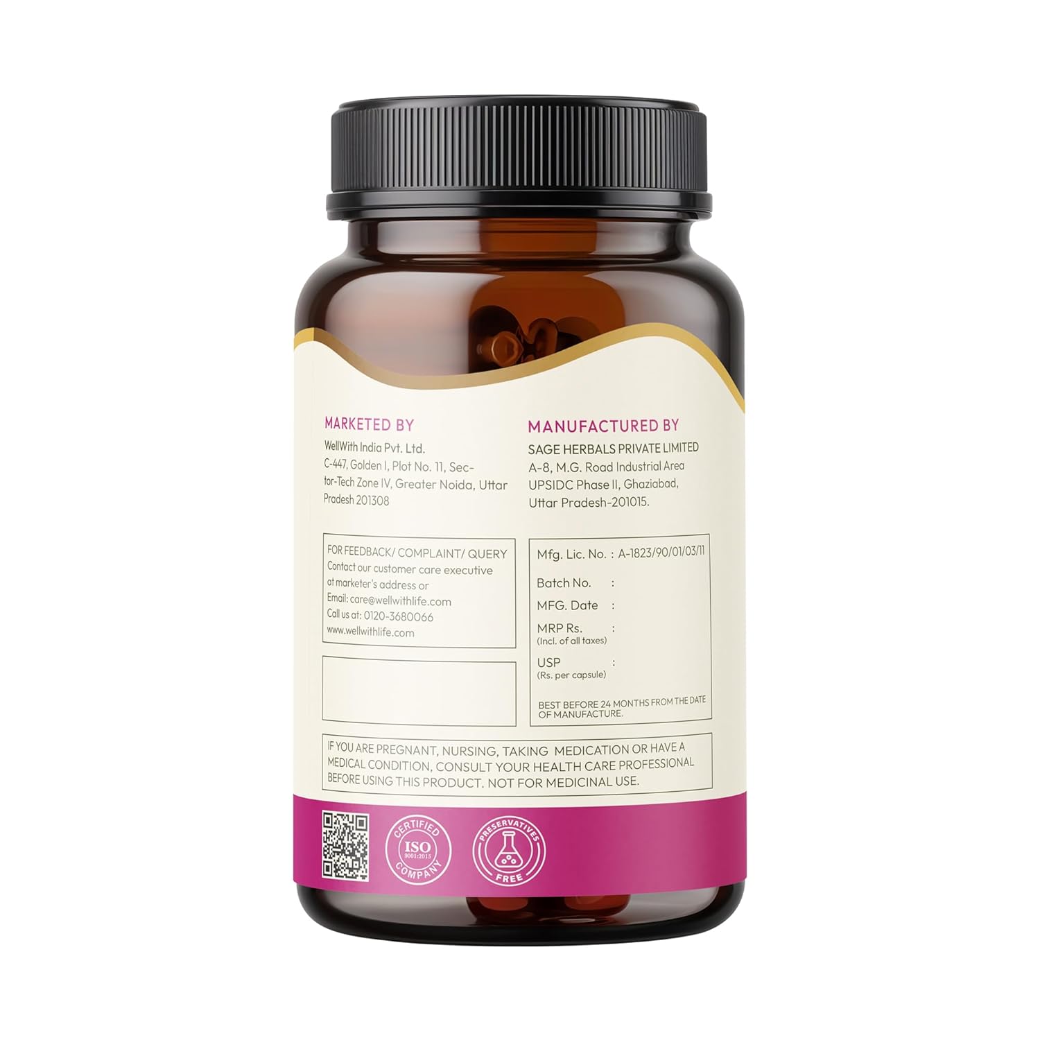 Wellwith (Ayuzera) Natural Milk Thistle 500mg â€“ 60 Veg Capsules (Pack of 1) | Supports Liver Health, Detox & Metabolism | Pure Herbal Supplement