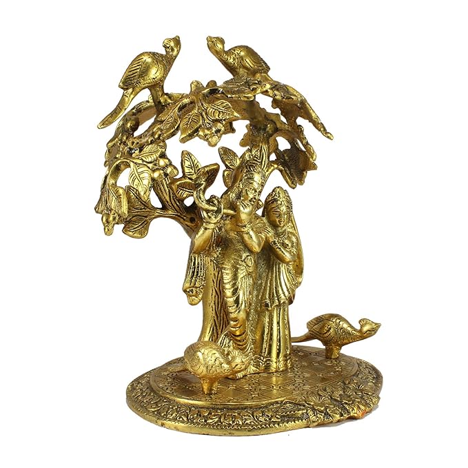 Ecraftindia Radha Krishna Standing Under Tree Showpiece