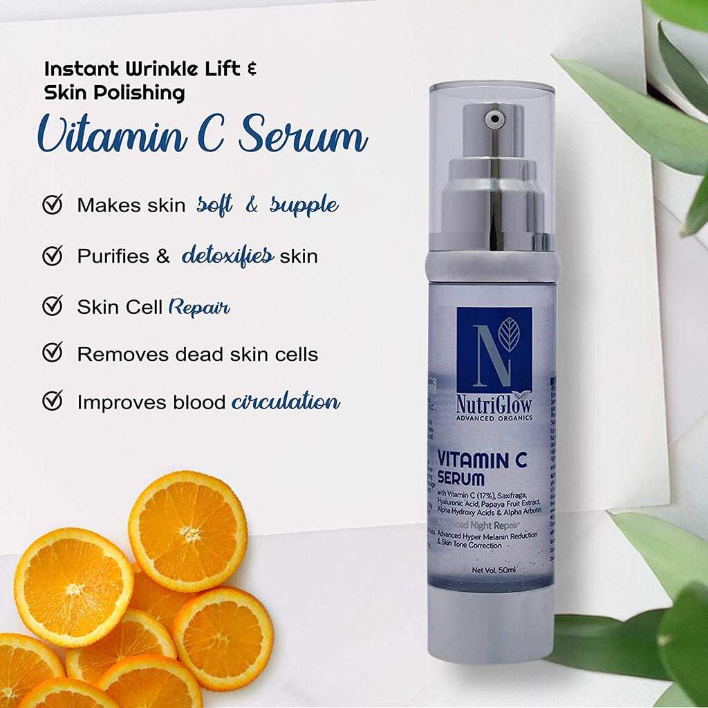 NutriGlow Advanced Organics Vitamin C Serum For Face - 50 ml