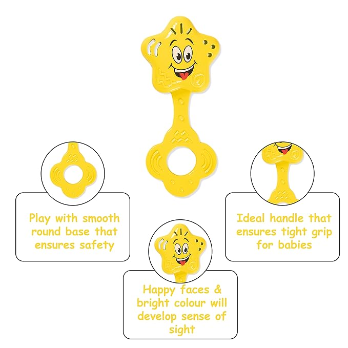 Ratna's Colourful Rattle Set for Toddlers | Perfect Rattle Sets for Little Hands | Little Baby Rattle Set 3 Pieces