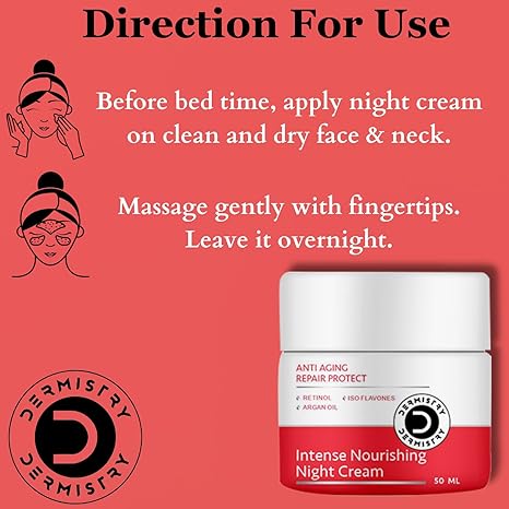 Dermistry Anti Aging Retinol Hyaluronic Acid Skin Night Cream - 50 ml
