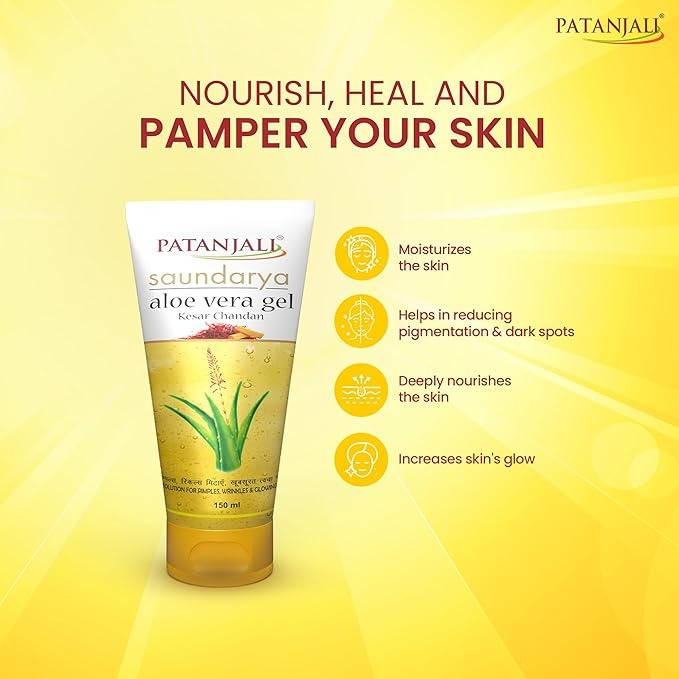 Patanjali Saundarya Aloevera Gel Kesar Chandan - 150 ml