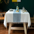 Urban Space Sicilia Table Linen Collection Table Cover for 6 Seater, Anti Skid Table Cloth Colour Mid Blue