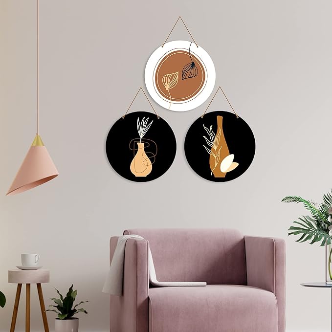 Artvibes Line Art Wooden Wall Hanger for Home Decor