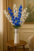 Artificial Flowers Bunch Cherry Blossom Ideal for vase Without vase Blue Mix 55 cm height fabric