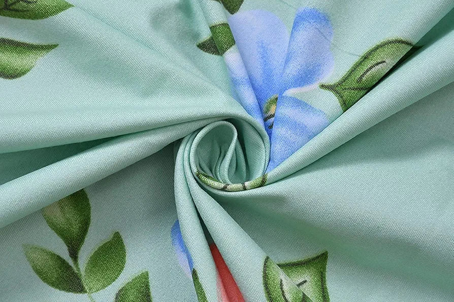 The Home Style Supersoft Cotton King Size Printed Flat Double Bedsheet with 2 Pillow Cover 300 TC Pista Green