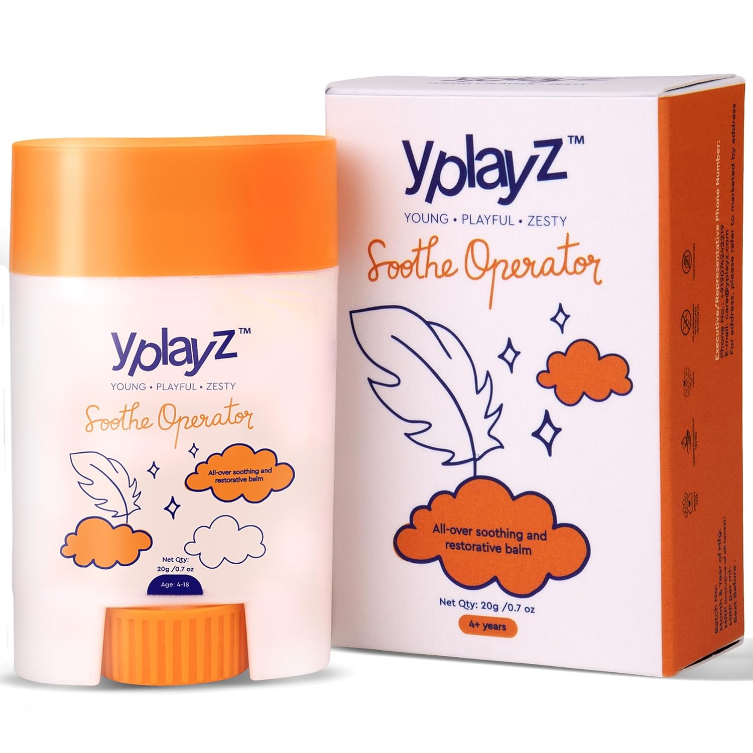 YplayZ Soothe Operator Soothing Balm for Kids - Non-sticky Moisturizer for Dry Skin With Avocado Oil Ages 4-18 - 20 Gms