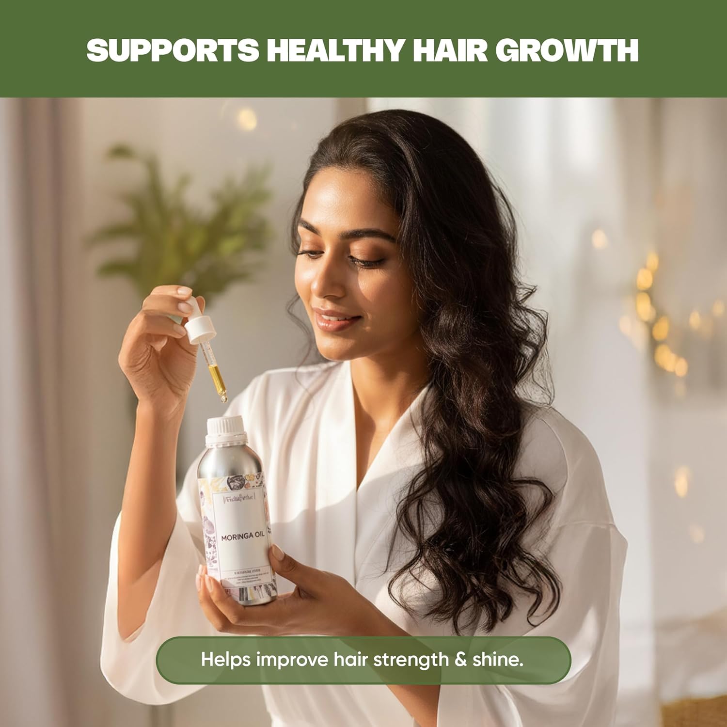 VedaOils Moringa Oil For Hair Growth, Face & Skin Nourishment - 100 ml
