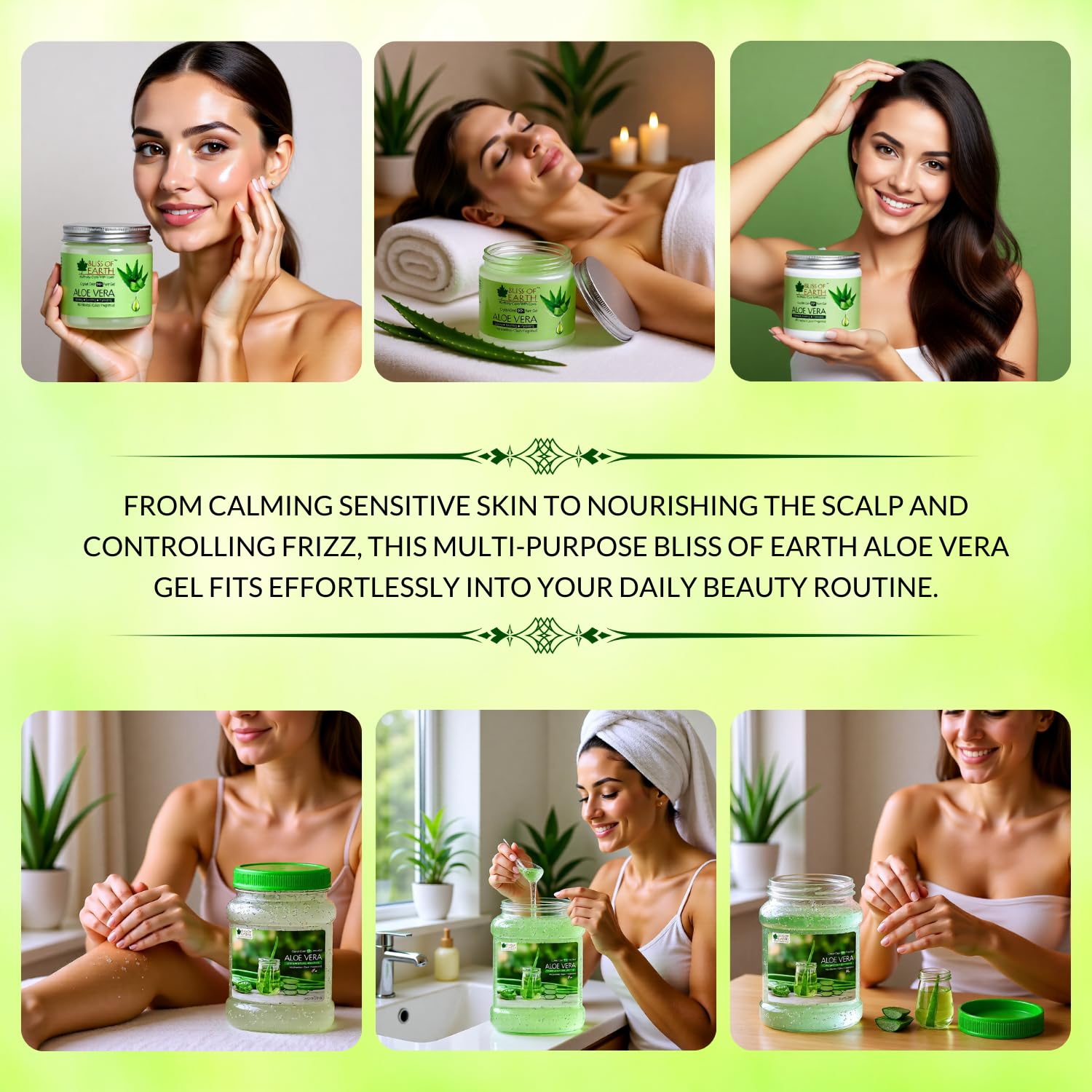Bliss of Earth Aloe Vera Gel Pure Crystal Clear | Best For Face, Body & Hair | Effective Cooling, Soothing & Hydrating | Colour and Fragrance free Alcohol and Paraben Free | 200GM