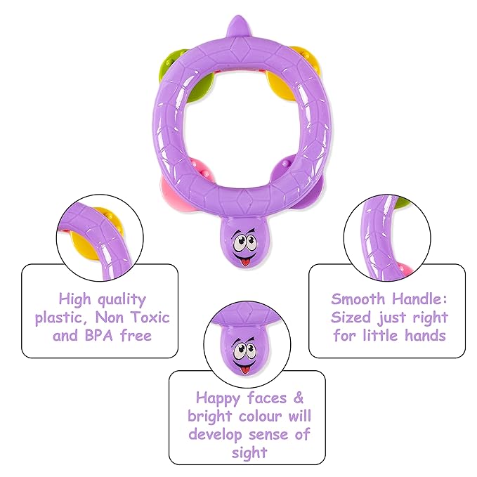 Ratna's Colourful Rattle Set for Toddlers | Perfect Rattle Sets for Little Hands | Happy Baby Rattle Set 3 Pieces