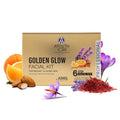 Ayouthveda Golden Glow Facial Kit | Bright & Glowing Skin 45g | Ayurvedic Facial with Turmeric, Saffron & Herbal Oils | Instant Brightening & Radiant Glow | For All Skin Types
