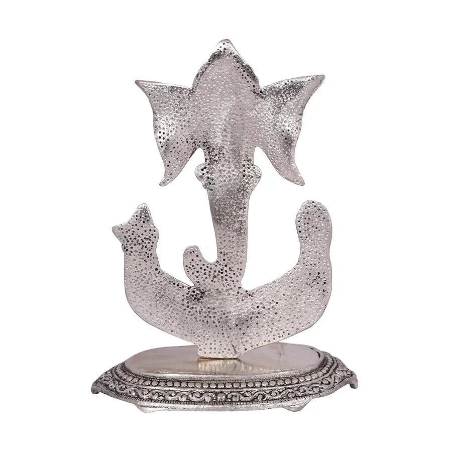 Collectible India Metal Ganesha Idol Showpiece Silver Plated Ganesh Ganpati Statue
