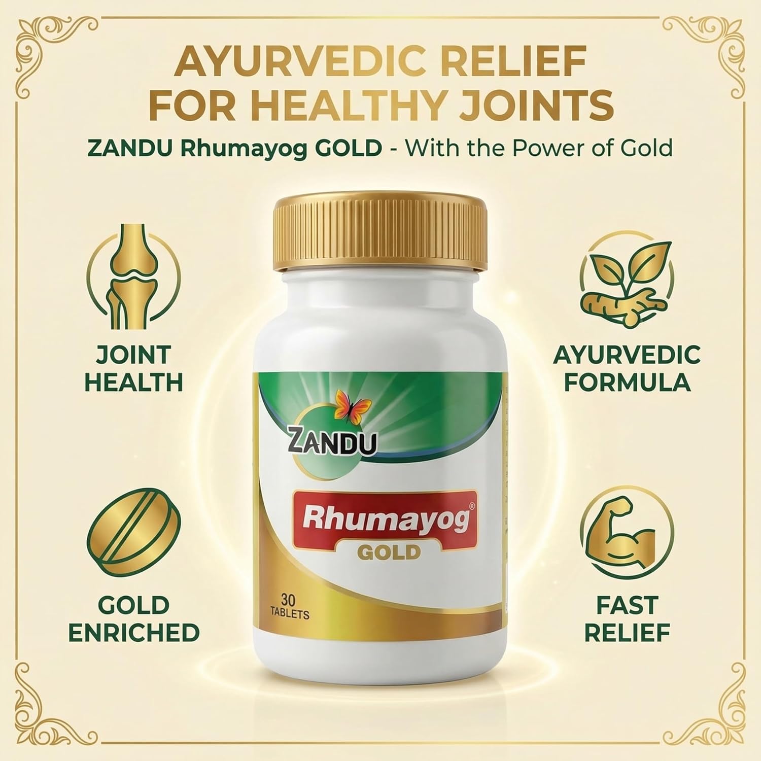 Rhuma-Yog Gold 30 tablets | Enriched with Pure Gold
