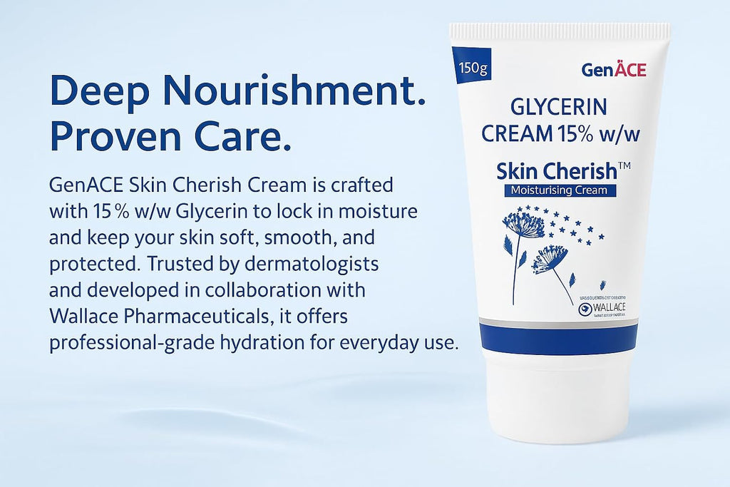 Skin Cherish Glycerin Cream 15% w/w â€“ 150g | Deep Moisturizing Cream for Dry & Sensitive Skin | Hydrating, Nourishing & Soothing Formula | Dermatologically Tested