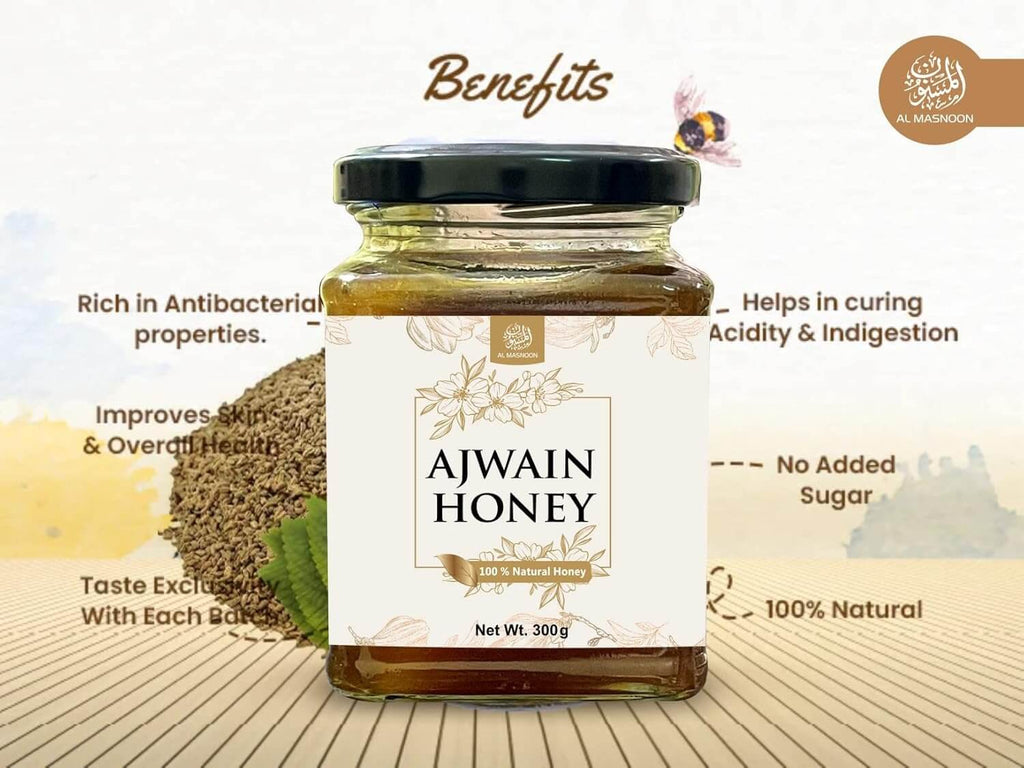 Al Masnoon Ajwain Honey Natural & Pure - 300 Gms